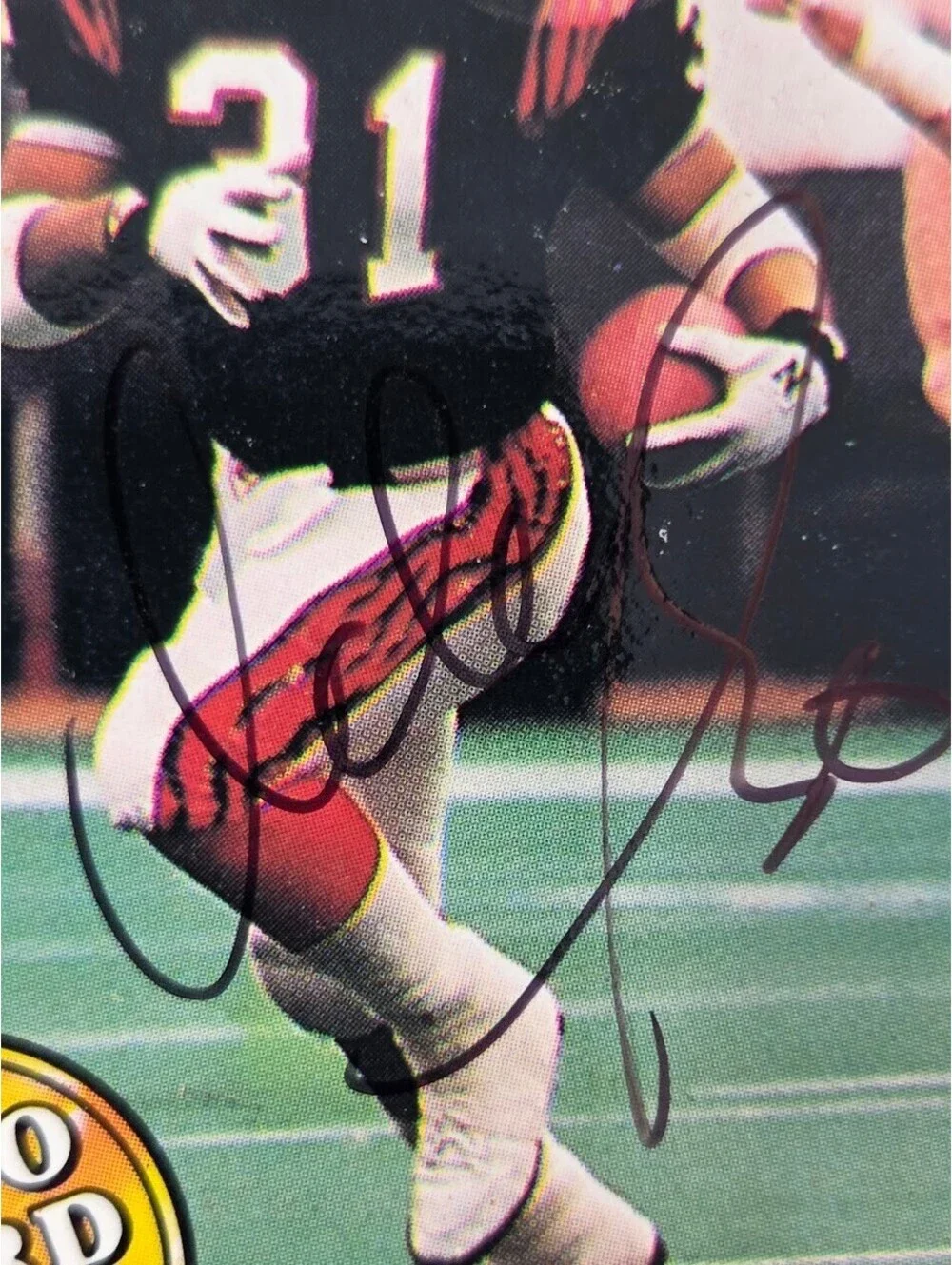 1989 Topps Ickey Woods 1000 Yard Club Signed Bengals Football Card